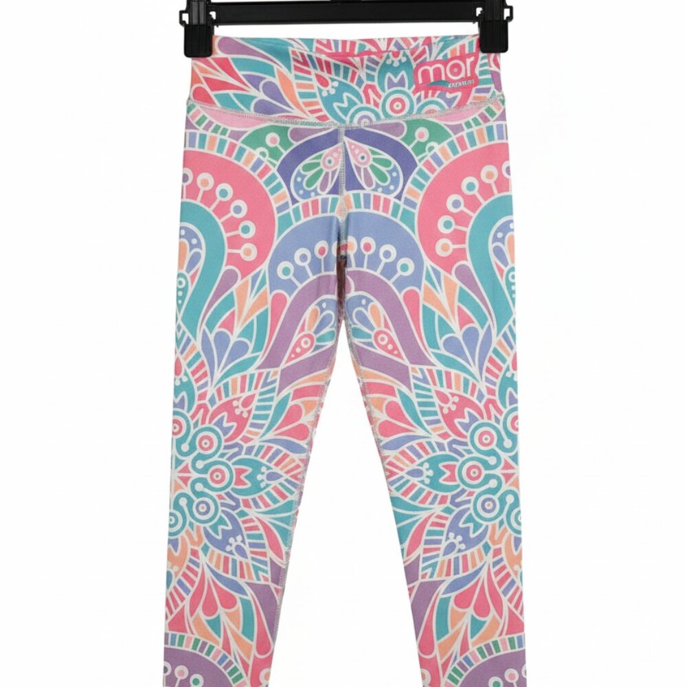 Mar Fitness Mandala Print Yoga Leggings Pastel Boho High Waist Gym XS NEW